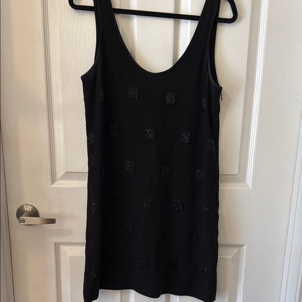 Elizabeth and James black sequin fringe mini